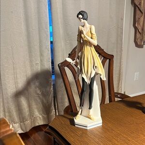 Elegant Lady Figurine in Yellow Dress